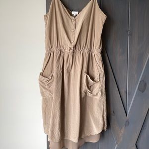 Aritzia T. Babaton 100% silk dress in Taupe Size S